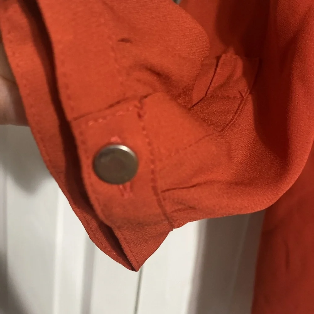 JM Collection lightweight Rust Blouse shirt top size MP - Picture 6 of 11